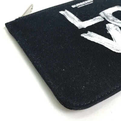 Pre-owned Burberry Black White Canvas Coin Purse/coin Case () In Black, White