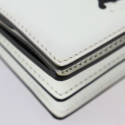 Pre-owned Burberry Black White Leather Chain/shoulder Wallet () In Black, White