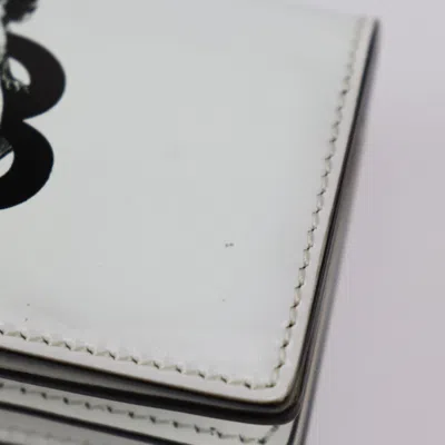 Pre-owned Burberry Black White Leather Chain/shoulder Wallet () In Black, White