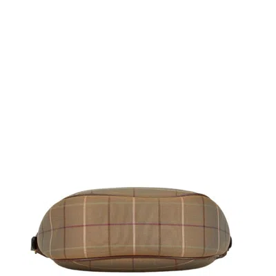 Pre-owned Burberry Brown Khaki Canvas Leather Shoulder Bag () In Brown, Khaki