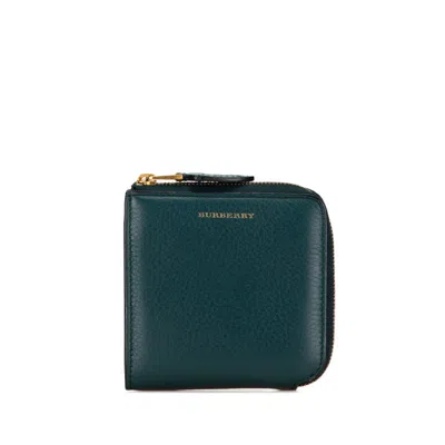 Pre-owned Burberry Dark Green Leather Wallet (bi-fold) ()