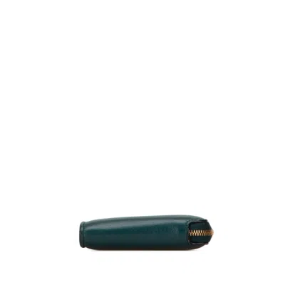 Pre-owned Burberry Dark Green Leather Wallet (bi-fold) ()
