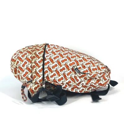 Pre-owned Burberry Orange White Nylon Fanny Pack Sling Bag () In Orange, White