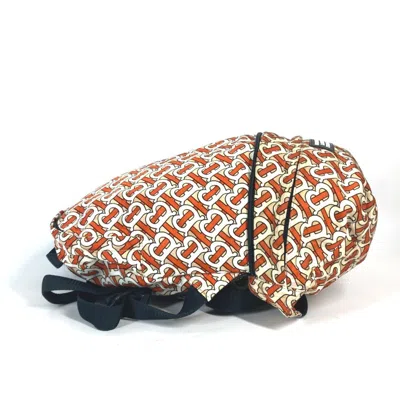Pre-owned Burberry Orange White Nylon Fanny Pack Sling Bag () In Orange, White