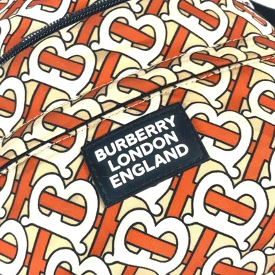 Pre-owned Burberry Orange White Nylon Fanny Pack Sling Bag () In Orange, White