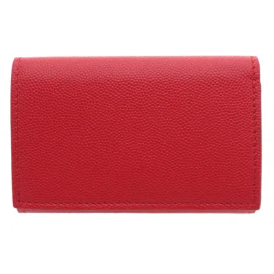 Pre-owned Burberry Red Color Leather Wallet (bi-fold) ()