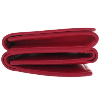 Pre-owned Burberry Red Color Leather Wallet (bi-fold) ()