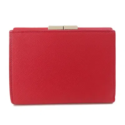 Pre-owned Burberry Red Color Pvc Wallet (bi-fold) ()