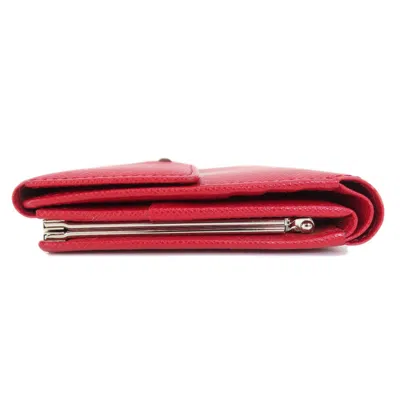 Pre-owned Burberry Red Color Pvc Wallet (bi-fold) ()