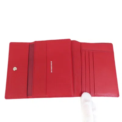 Pre-owned Burberry Red Color Pvc Wallet (bi-fold) ()