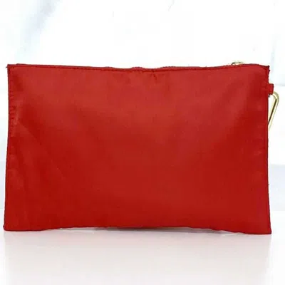 Pre-owned Burberry Red Color Nylon Rubber Clutch Bag ()