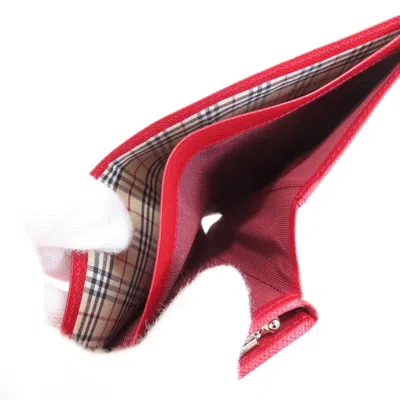 Pre-owned Burberry Red Color Pvc Wallet (bi-fold) ()