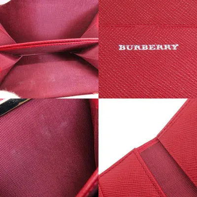 Pre-owned Burberry Red Color Pvc Wallet (bi-fold) ()