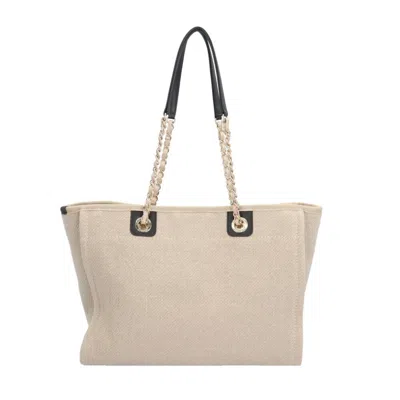 Pre-owned Chanel Beige Canvas Leather Tote Bag ()