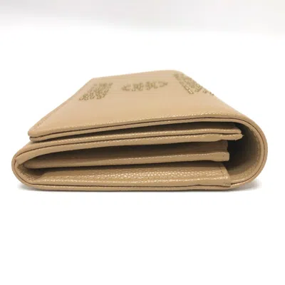 Pre-owned Chanel Beige Leather Long Wallet (bi-fold) ()
