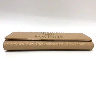 Pre-owned Chanel Beige Leather Long Wallet (bi-fold) ()