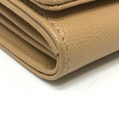 Pre-owned Chanel Beige Leather Long Wallet (bi-fold) ()