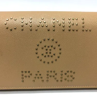 Pre-owned Chanel Beige Leather Long Wallet (bi-fold) ()