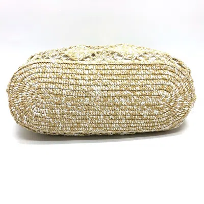 Pre-owned Chanel Beige Raffia Pouch Tote Bag ()