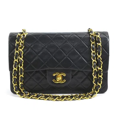 Pre-owned Chanel Black Gold Leather Metal Shoulder Bag () In Black, Gold