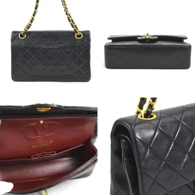 Pre-owned Chanel Black Gold Leather Metal Shoulder Bag () In Black, Gold
