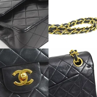Pre-owned Chanel Black Gold Leather Metal Shoulder Bag () In Black, Gold