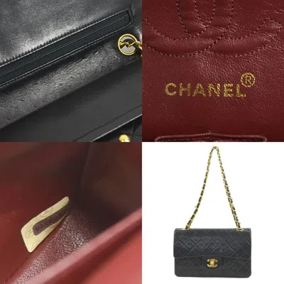 Pre-owned Chanel Black Gold Leather Metal Shoulder Bag () In Black, Gold