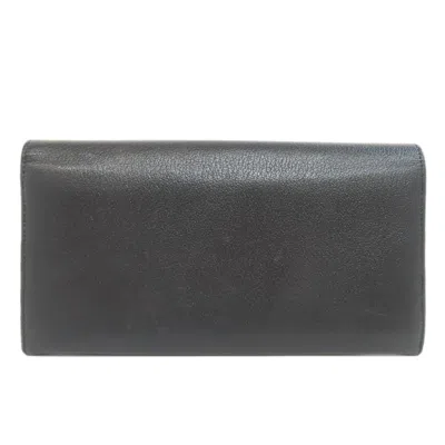 Pre-owned Chanel Black Leather Long Wallet (bi-fold) ()