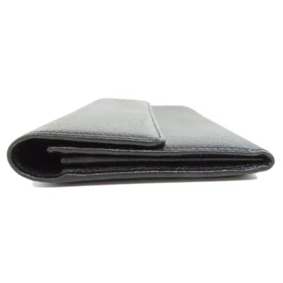 Pre-owned Chanel Black Leather Long Wallet (bi-fold) ()