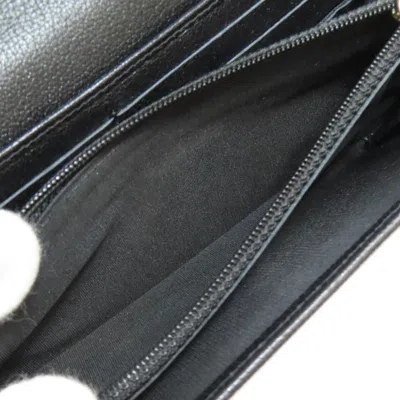Pre-owned Chanel Black Leather Long Wallet (bi-fold) ()