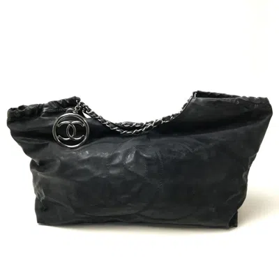 Pre-owned Chanel Black Patent Leather Shoulder Bag Tote Bag ()