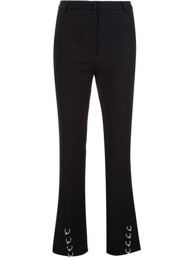 Shop Mugler Pierced Flared Trousers - Black