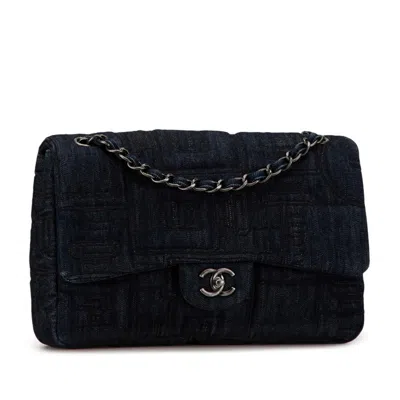 Pre-owned Chanel Blue Denim Shoulder Bag ()