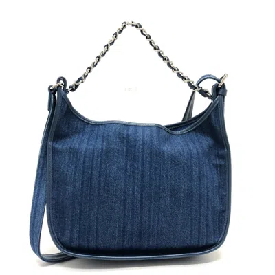Pre-owned Chanel Blue Denim Shoulder Bag ()