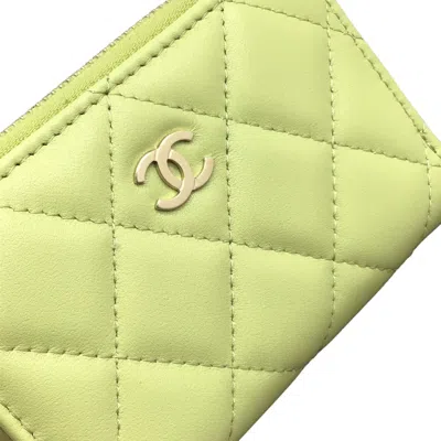 Pre-owned Chanel Light Green Leather Coin Purse/coin Case ()