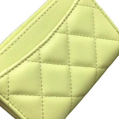 Pre-owned Chanel Light Green Leather Coin Purse/coin Case ()