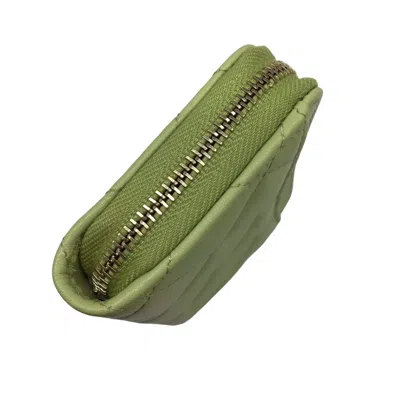 Pre-owned Chanel Light Green Leather Coin Purse/coin Case ()