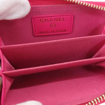 Pre-owned Chanel Matelasse Pink Leather Coin Purse/coin Case ()