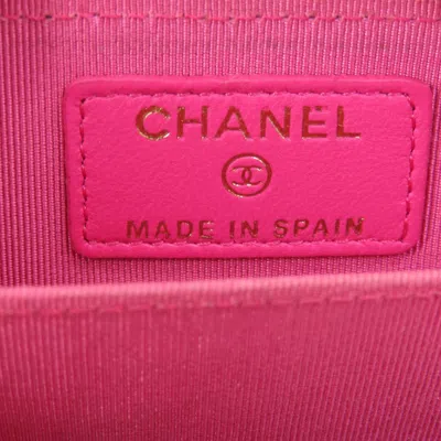 Pre-owned Chanel Matelasse Pink Leather Coin Purse/coin Case ()