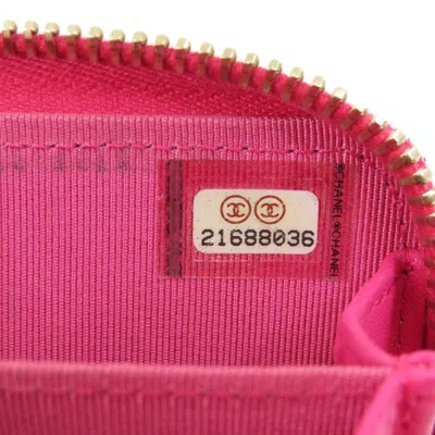 Pre-owned Chanel Matelasse Pink Leather Coin Purse/coin Case ()
