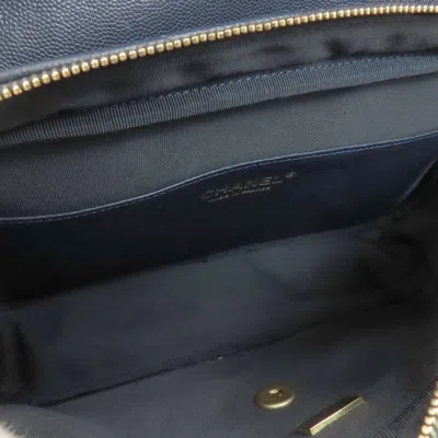 Pre-owned Chanel Navy Caviar Leather Shoulder Bag ()