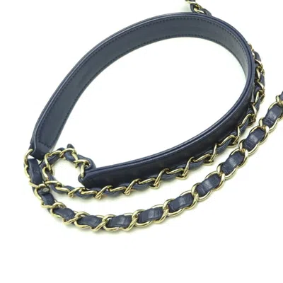 Pre-owned Chanel Navy Caviar Leather Shoulder Bag ()