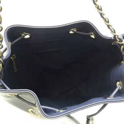 Pre-owned Chanel Navy Caviar Leather Shoulder Bag ()