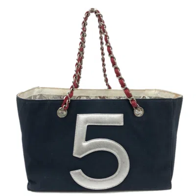 Pre-owned Chanel Navy Cloth Tote Bag ()