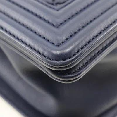 Pre-owned Chanel Navy Leather Shoulder Bag ()