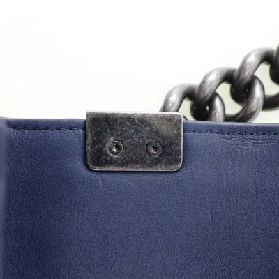 Pre-owned Chanel Navy Leather Shoulder Bag ()