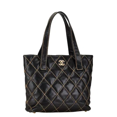 Pre-owned Chanel Navy Leather Shoulder Bag Tote Bag ()