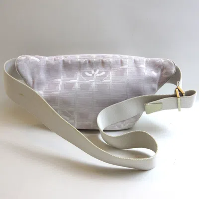 Pre-owned Chanel New Travel Line Pink Jacquard Fanny Pack Sling Bag ()