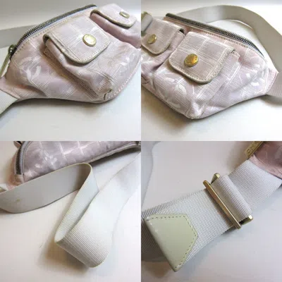 Pre-owned Chanel New Travel Line Pink Jacquard Fanny Pack Sling Bag ()