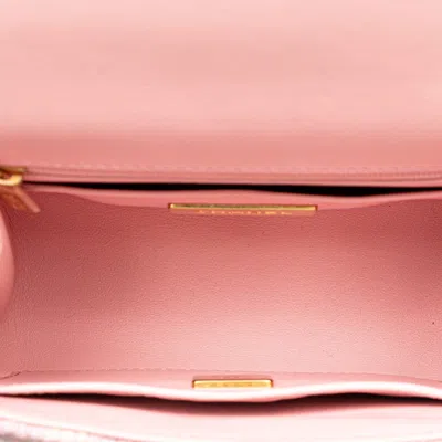 Pre-owned Chanel Pink White Tweed Leather Handbag Shoulder Bag () In Pink, White